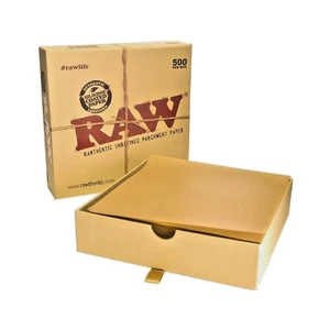 RAW Authentic Unrefined Parchment Paper 3 X 3 (500 Count Box) - New - FREE SHIP - Picture 1 of 4