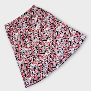 Vintage Double Take Skirt Womens 16 Red Black Floral Paisley A line 90s Stretchy - Picture 1 of 11