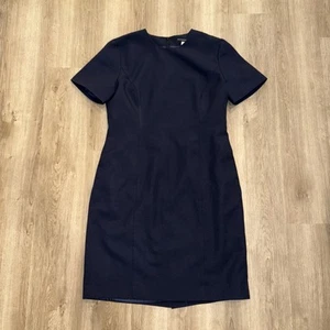 High Performance Signature Navy Sheath Dress Size 16 Lined Made in USA Career - Picture 1 of 18