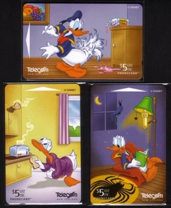 Disney's Donald Duck Story (Part 4) Donald on Each. Cplt 3 Different Phone Card - Picture 1 of 1