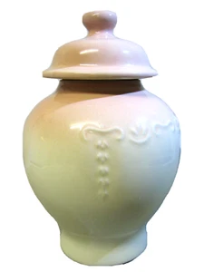 Tarro de jengibre vintage de cerámica pesada diseño floral con tapa - Imagen 1 de 5