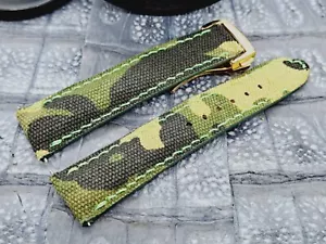 20mm/18mm Camouflage Canvas Watch Band Vintage style Military fashion - Picture 1 of 14