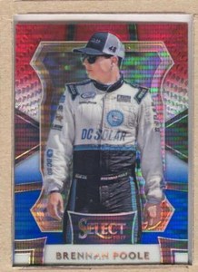 Brennan Poole 44 2017 Select NASCAR Racing Red White Blue Pulsar Prizm 238/299