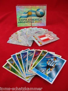 Panini Copa America 2011 alle 24 Glitzer Sticker incl. alle 12 Wappen komplett - Picture 1 of 1