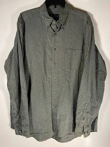 Eddie Bauer Dress Shirt Mens Large Green Plaid Wrinkle Free Relaxed Fit - Picture 1 of 5