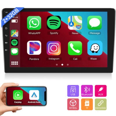 10.1" Android 13 Carplay Car Stereo Radio GPS Navi WIFI BT MP5 2Din Head Unit - Image 1 of 4