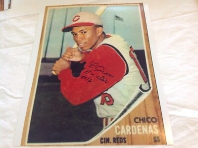 Leo Cardenas 8x10 Cincinnati Reds 5x All Star Autograph Photo - Image 1 of 2