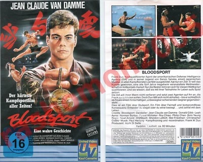 VHS BLOODSPORT (1988) Jean-Claude Van Damme Bolo Yeung Kultfilm Cannon/UV FSK16 - Bild 1 von 4