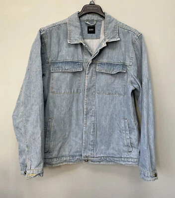 Hugo Boss mens button up denim jacket blazer light blue UK 46 EU 56 - Image 1 of 4