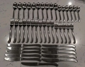 43 x Oneida Edelstahl TANGENTE 18/10 Besteck Abendessen Salat Gabeln Löffel Messer - Bild 1 von 11
