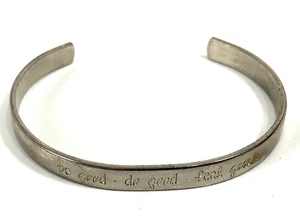 Samantha Faye Bracelet Cuff Be Good Do Good Feel Good Silver Tone - 2.5" Length - Picture 1 of 7