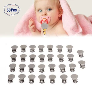 30pcs Metal Round Pacifier Clips for Toddler Rust Prevention Electroplated - Picture 1 of 12