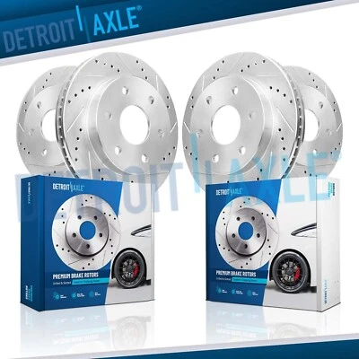 Front and Rear Drilled Slotted Brake Rotors for 2005 - 2012 Nissan Pathfinder - Image 1 of 4