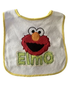 Sesame Street Elmo Baby Bib Yellow Trim Red 0m+ Cotton/Polyester New - Picture 1 of 3