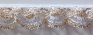 3 Yards Metallic or Iridescent 2" - 5" Wide Ruffled/Gathered Lace Choices - Picture 1 of 15
