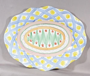 Mackenzie Childs Aalsmeer Platte geriffelter Rand 21 1/4" x 16 3/4" - Bild 1 von 5