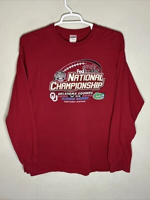 2009 BCS National Championship Long Sleeve Shirt XL Sooners vs. Gators Red - Image 1 of 4