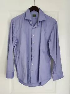 Sid Mashburn blue royal oxford cotton spread collar dress shirt (17/34) - Picture 1 of 3