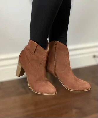 Botas al tobillo occidentales Seychelles Lori Penny para mujer gamuza coñac talla 7 Foto 1 de 4