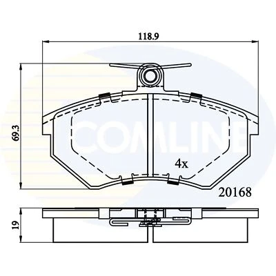 For VW Golf MK2 1.8 GTI G60 Genuine Comline Front Brake Disc Pads Set - Image 1 of 4
