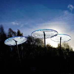 Large Garden Decor Ornaments Set of 3 'Sun Discs' - Picture 1 of 33