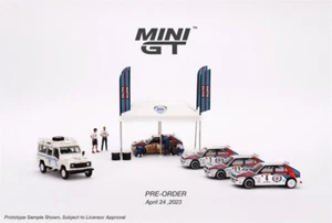 Juego de figuras/carpa de carreras MINI GT 1:64 Lancia Delta/Land Rover/Martini - Imagen 1 de 27