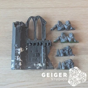 Warhammer 40k OOP Citadel Terrain Ruined Building Piece w/ Bebris 4x Piles - Foto 1 di 2