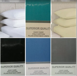 3 FOOT SINGLE SIZE BED EASY CARE FITTED SHEET DEEP 25cm BOX CHOICE OF COLOURS - Picture 1 of 37
