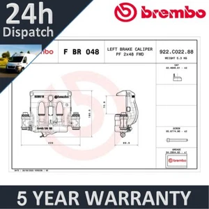 Fits Mercedes Vito 2014- 1.5 CDi 1.6 2.1 Brembo Front Left Brake Caliper - Picture 1 of 4