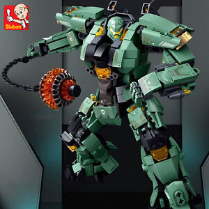 542pcs Sluban Green Warrior Robot With Chain Hammer Building Blocks Toys Robot