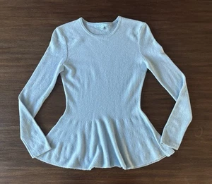 Peplum 100% Cashmere Sweater Women’s XS Baby Blue Lightweight Antonio Melani - Bild 1 von 7