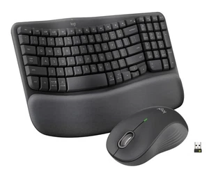 Logitech Wave Keys Mk670 Combo, Wireless Ergonomic Keyboard With Mouse M550 - Picture 1 of 10