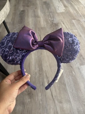 Diadema orejas de Minnie Mouse con lentejuelas moradas 2019 Foto 1 de 4