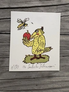 Eva Natus Salamounova (Czech 1936-2018) Print Art 3/40 Signed By Artist Crow Bee - Picture 1 of 10