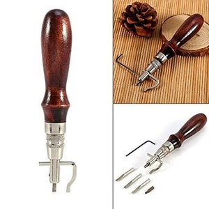 Kit Attrezzi Punzonatura Artigianale Pelle Cucito Intaglio Lavoro Cucito Sella Groover - Foto 1 di 6