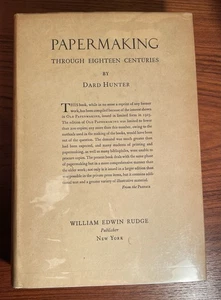 Papermaking Through Eighteen Centuries Dard Hunter 1930 Hardcover 1st EDITION DJ - Picture 1 of 20