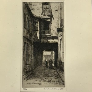 Rare Etching Passage St Pierre Paris Caroline Helena Armington Signed Numbered - Picture 1 of 6