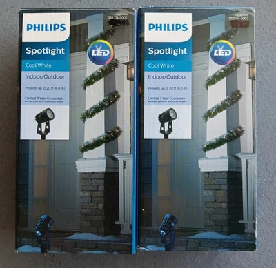 2-PHILIPS LED Foco Blanco Frío Interior/Exterior Proyección Luz 051 04 5007  Foto 1 de 4