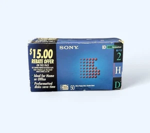 Sony 50MFD-2HDCFR 44 Pack Micro Floppy Disk Double Sided Open Box Unused - Picture 1 of 4