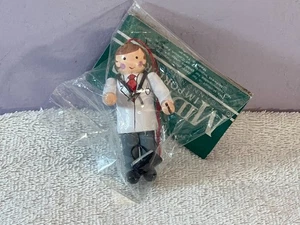 Vintage Taiwan christmas ornament wooden doctor figurine AA35 - Picture 1 of 4