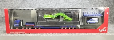 HERPA HO 1:87 151818 MAN Heavy Haul w/Excavator & Chase Car LONG 12" IOB - Image 1 of 4