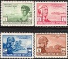 Stamp Croatia Sc B33-6 1943 WWII Russia Legion Panzer Soldier War Military MNH
