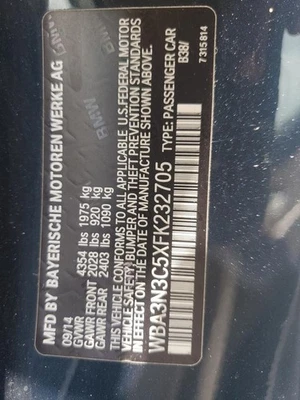 Used Right Door Mirror fits: 2015 Bmw 428I w/o surround view w/o high gloss base - Image 1 of 4