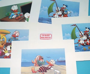 WALT DISNEY DONALD DUCK MINI-POSTER PROMO SET 1990 DUTCH MAGAZINE MAIL AWAY - Picture 1 of 8