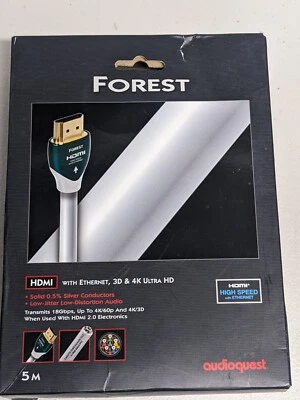 AudioQuest Forest HDMI - 5 Meter - New - Open Box - High Speed 4K/3D Cable - Image 1 of 3