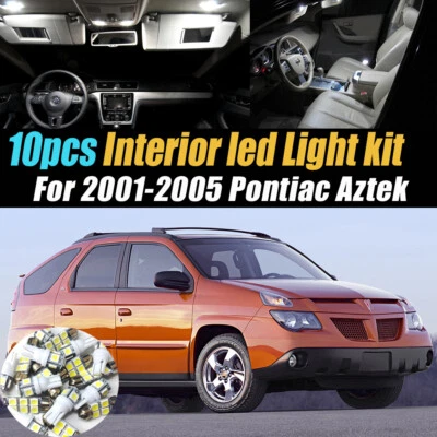 10Pc Super White Car Interior LED Light Bulb Kit for 2001-2005 Pontiac Aztek - Image 1 of 4