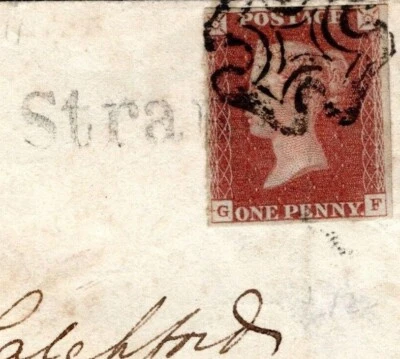 GB MALTESE CROSS Cover 1d Red *Strand.B* RECEIVER & MX CANCELLATION London X155a - Image 1 of 4