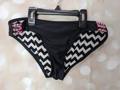 Traje de baño de bikini con cuentas negro, rosa y plateado OP para mujer/junior talla S Foto 1 de 4