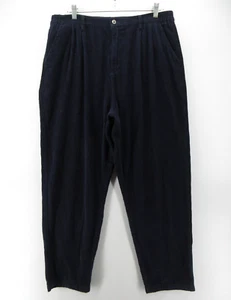 J Peterman Pants Women 18 Plus Blue Corduroy High Rise Tapered Trousers Pleated - Picture 1 of 9
