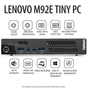 Lenovo M92e Tiny PC Intel Core i7 16GB RAM 1TBSSD Wi-Fi Enabled 90 days Warranty - Picture 1 of 4